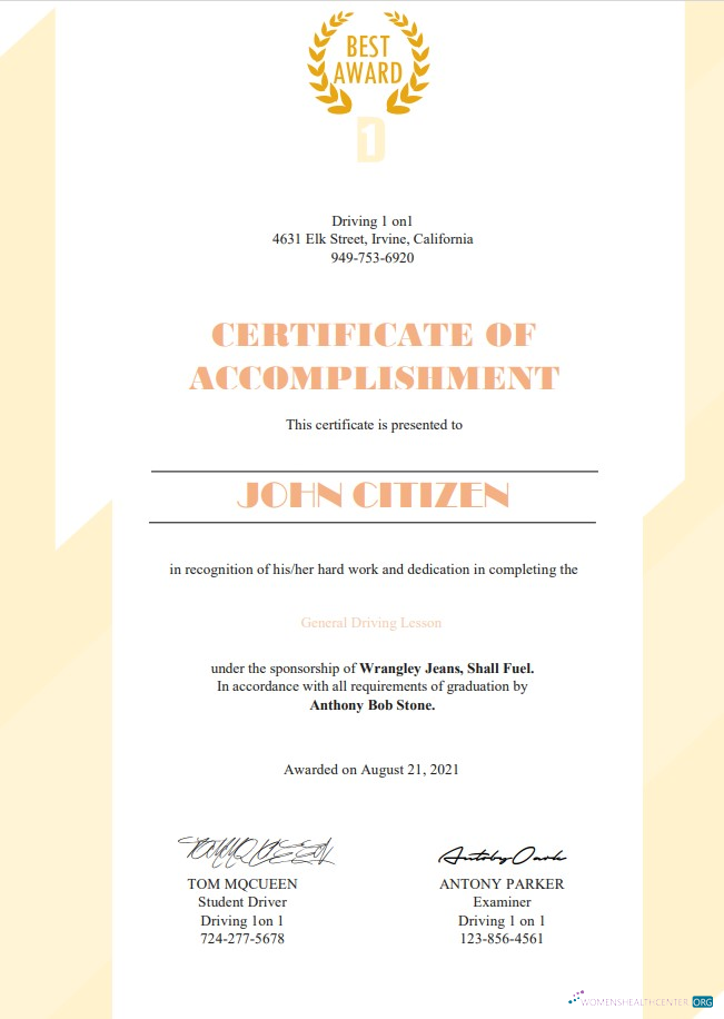 Download USA Driving Cert Photoshop template